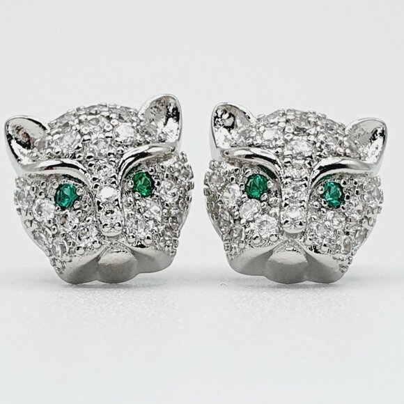 "925 Sterling Plated Shiny Crystal Sparkling Stud Earrings for Women, UN… - Picture 2 of 13